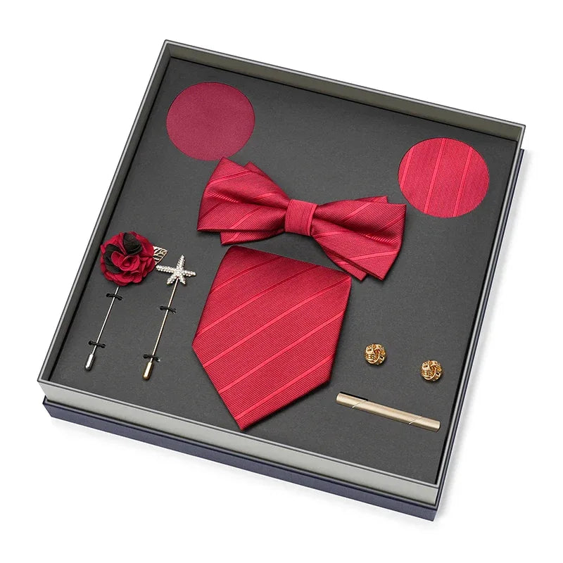 Color Coordinated Necktie 8pc. Boxed Set 6231 Bazaare Mart Men's Tie Set