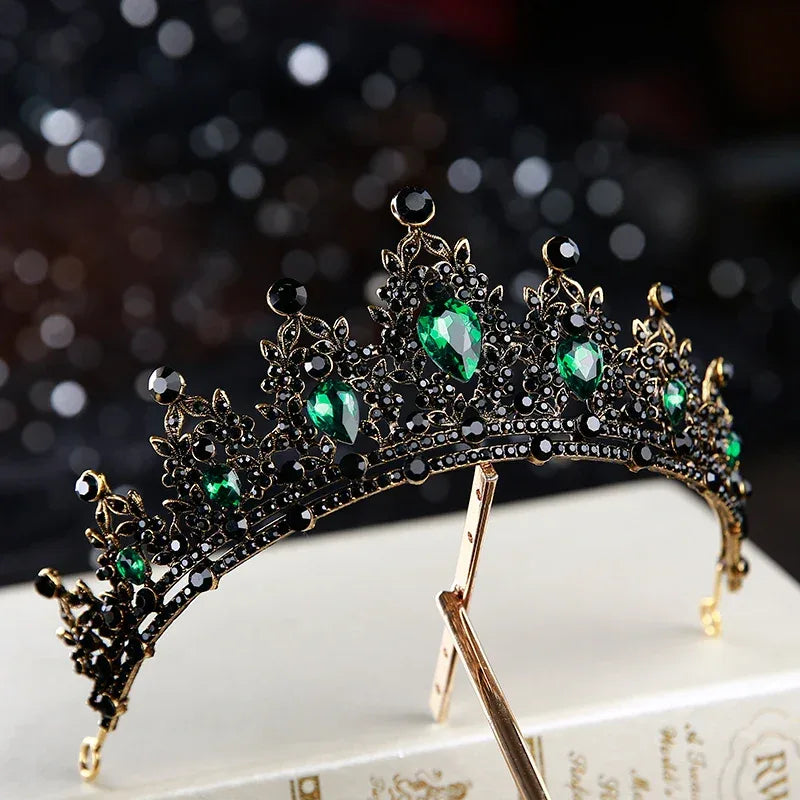 Baroque Retro Dark Crystal Tiara