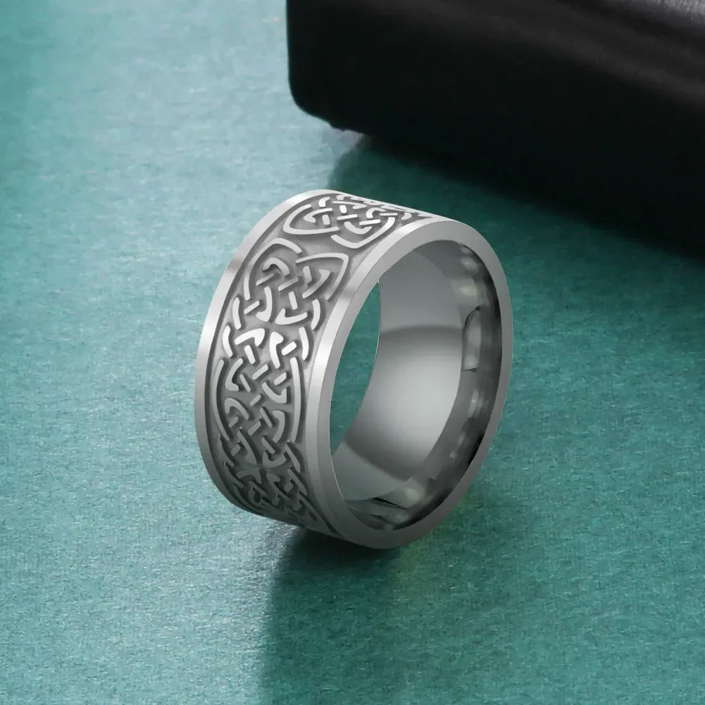Stainless Steel Vintage Nordic Celtic Knot Rings for Men - Bazaare Mart