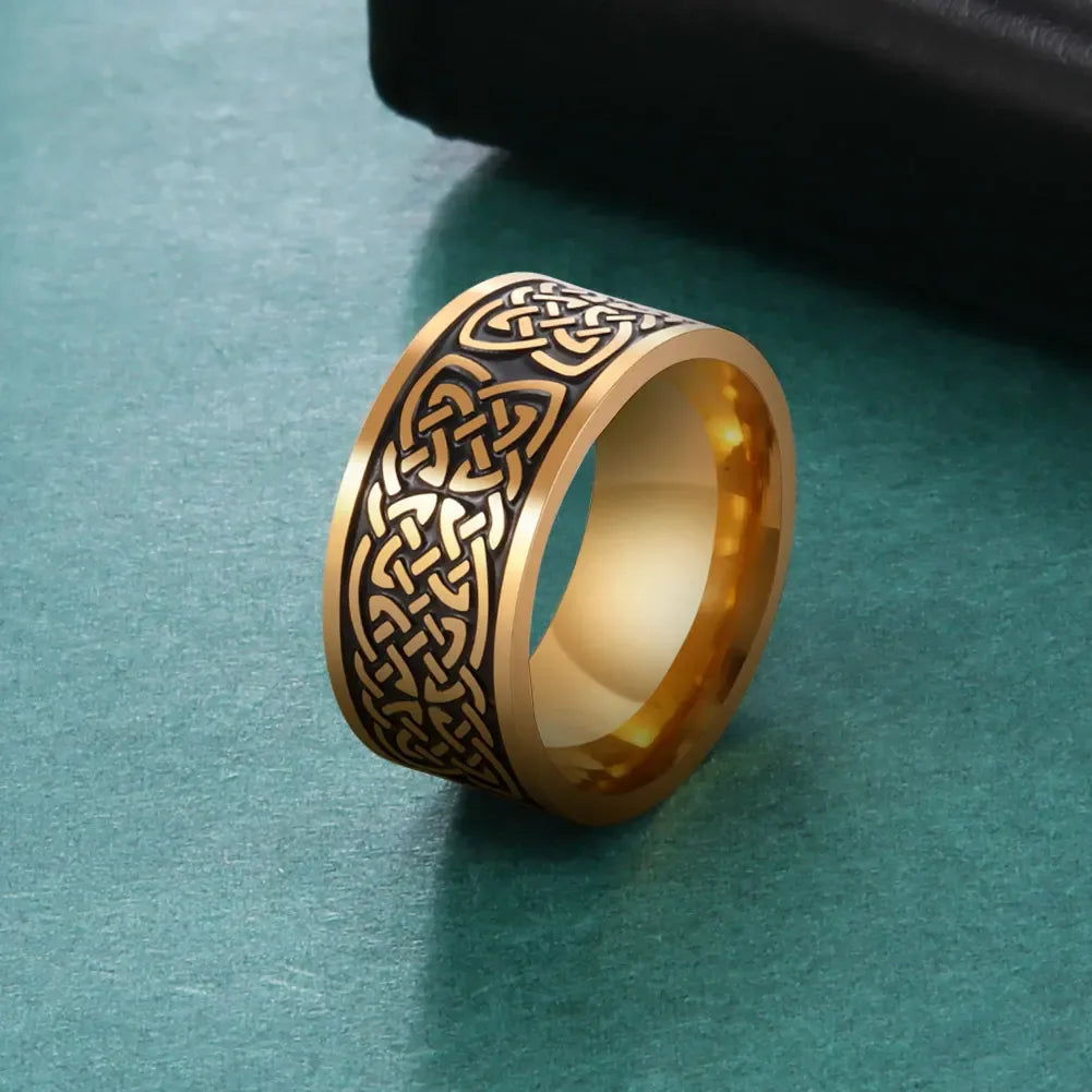 Stainless Steel Vintage Nordic Celtic Knot Rings for Men - Bazaare Mart