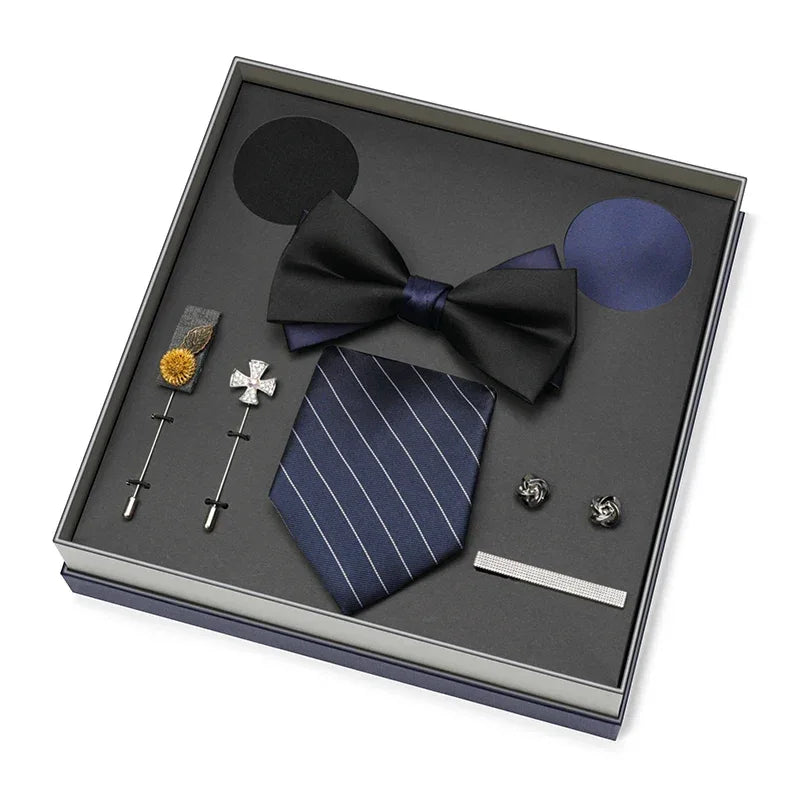 Color Coordinated Necktie 8pc. Boxed Set 6219 Bazaare Mart Men's Tie Set