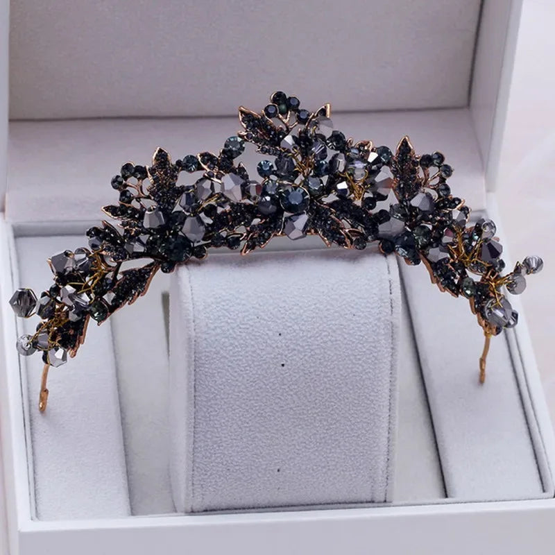 Baroque Retro Dark Crystal Tiara