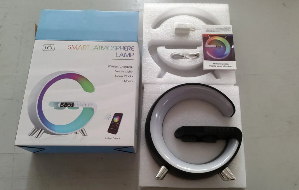 New Intelligent G Shaped LED Lamp Bluetooth Speaker & Wireless Charger