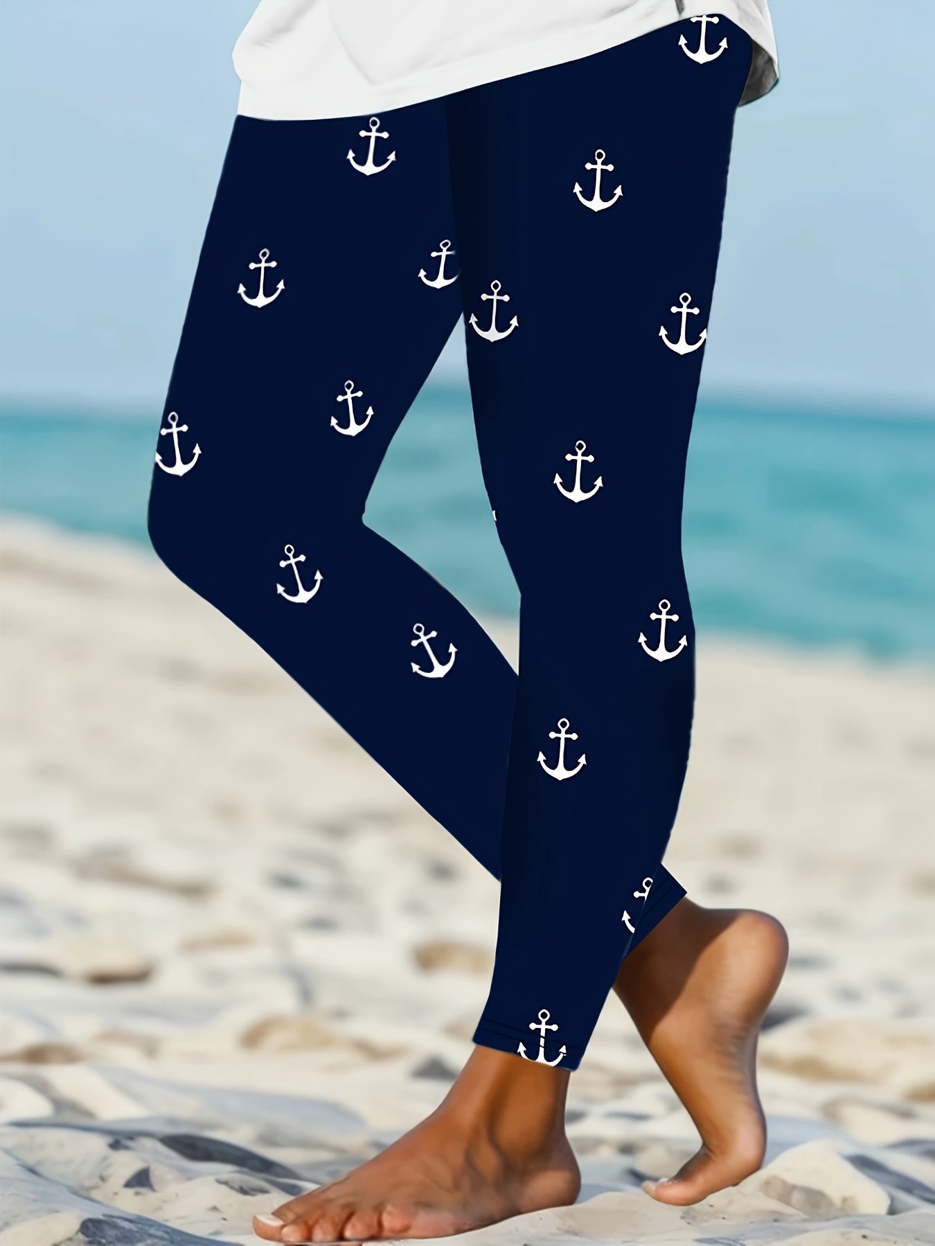 Nautical Anchor Print Leggings