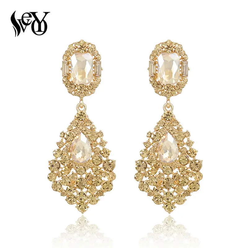 Long Crystal Drop Earrings Bazaare Mart Long Crystal Drop Earrings