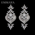 Luxury Big Drop CZ Earrings Platinum Plated WHITE Bazaare Mart Luxury Big Drop CZ Earrings