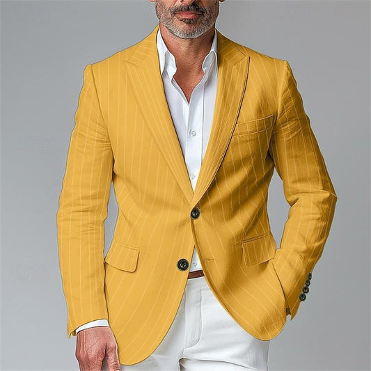 Men's Striped Two Button Blazer