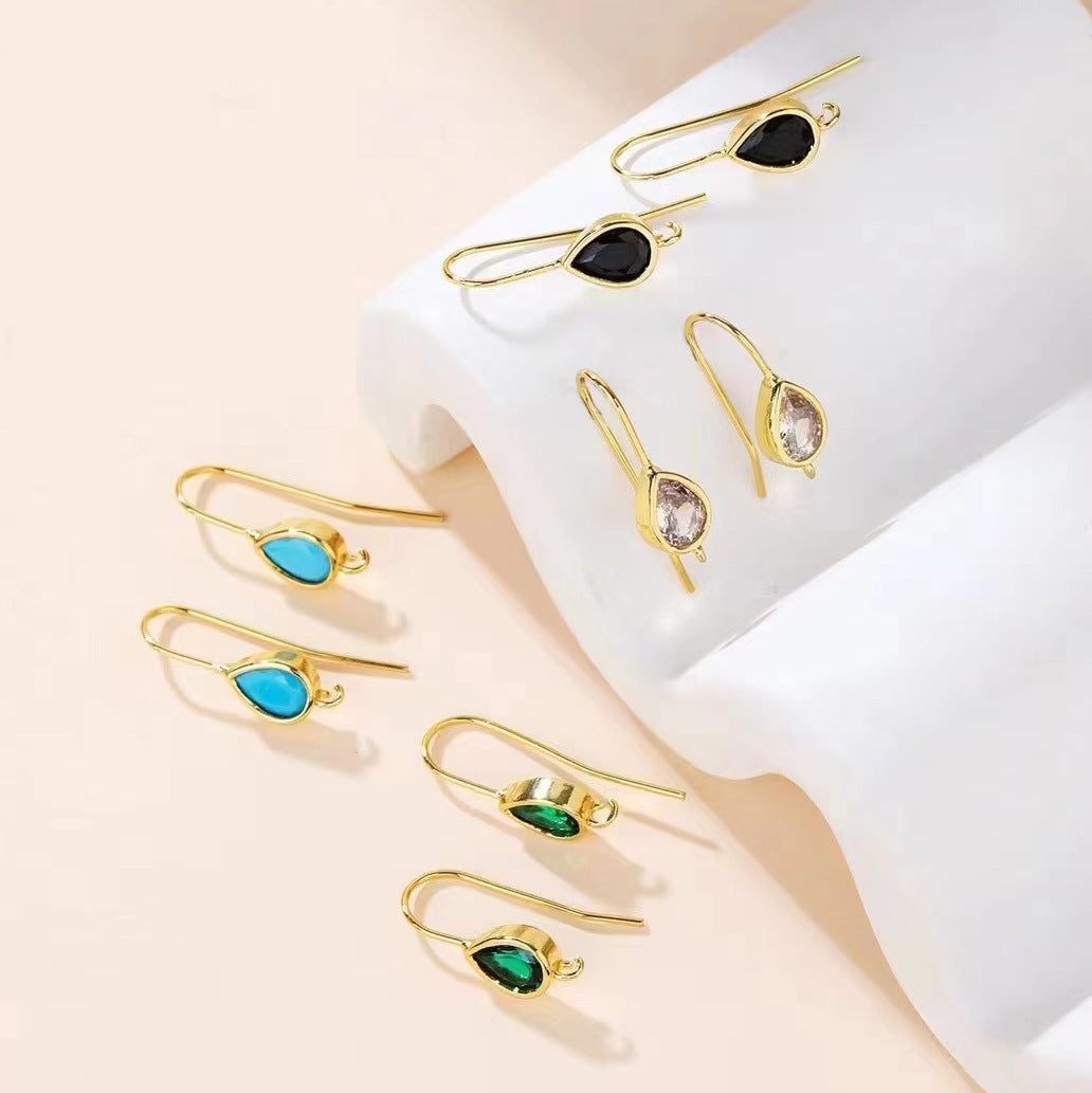 Minimalist Water Drop Zircon Hook Earrings