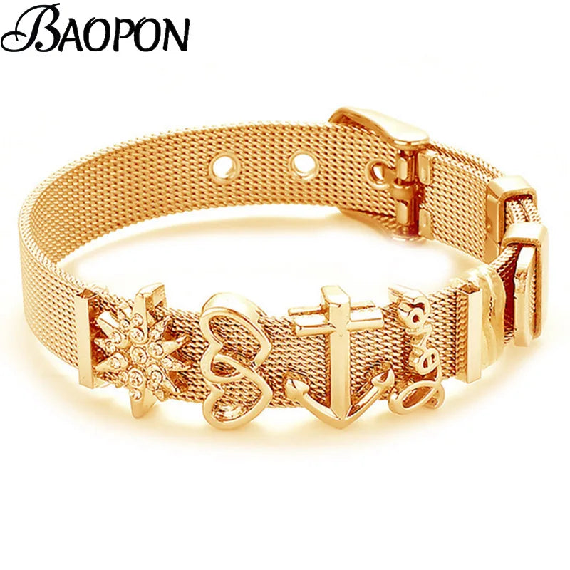 Nautical Stainless Steel Mesh Bracelet