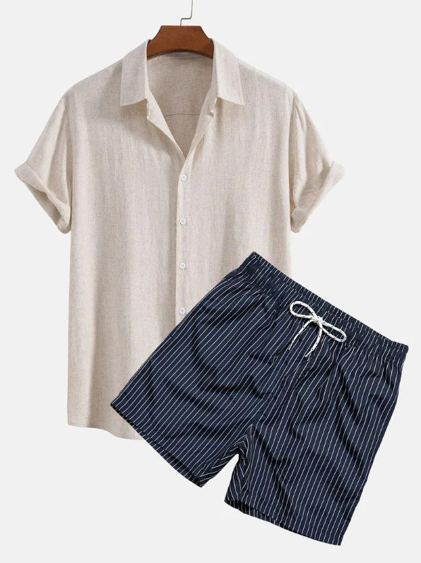 Men's Short Sleeve Shirt Beach Suit