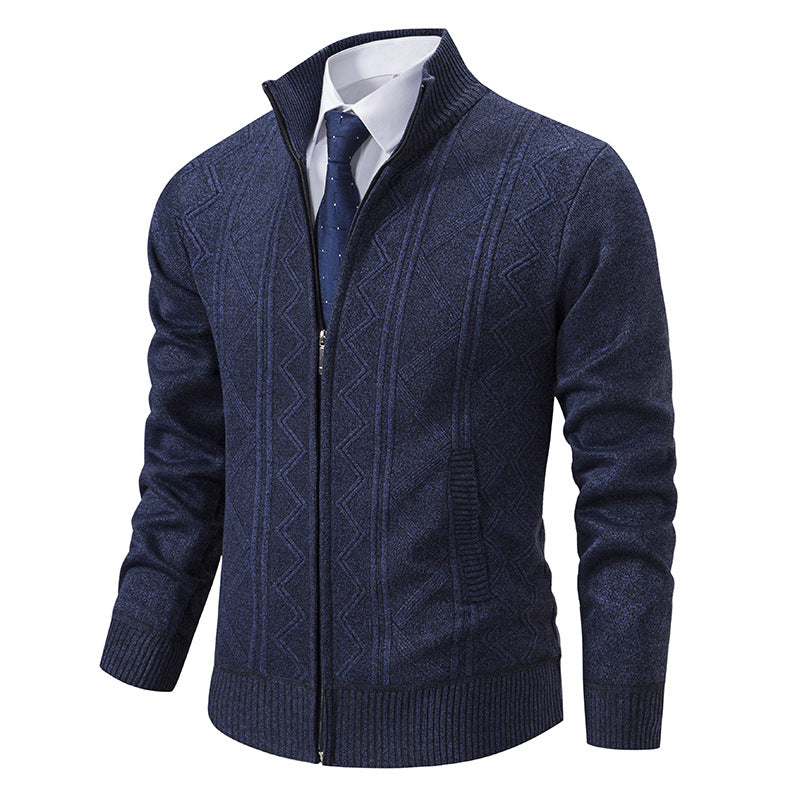 Men's Navy Zip Cardigan