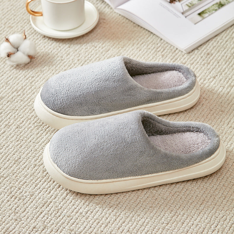 Grey Fleece-lined Slippers