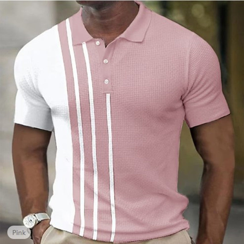 Pink Two-Tone Golf Shirt 