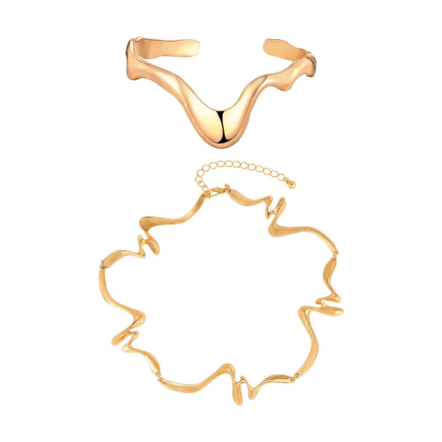 Abstract Exaggerated Liquid Necklace/Bracelet Bazaare Mart Liquid Choker