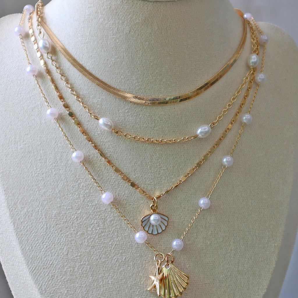 Four Strand Beach Style Necklace