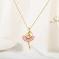 Pink Jewel Ballet-Girl Necklace Gold O Chain Bazaare Mart Ballerina Necklace