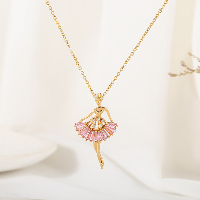 Pink Jewel Ballet-Girl Necklace