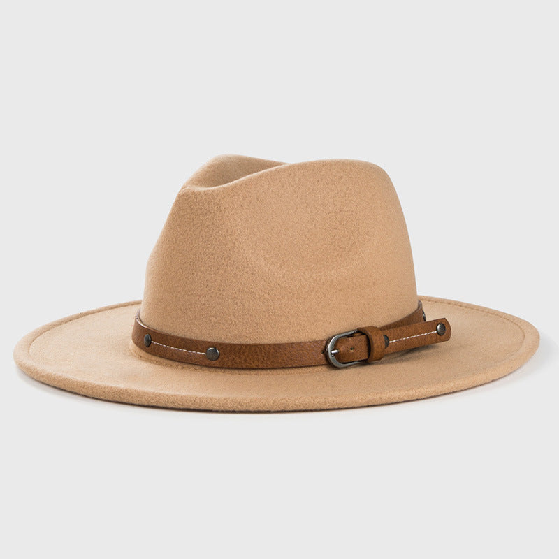 PU Buckled Hatband Cowboy Hat