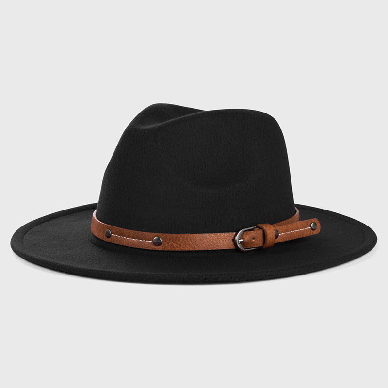PU Buckled Hatband Cowboy Hat