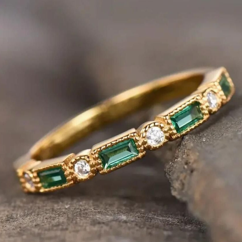 Faux Emerald Zircon Ring