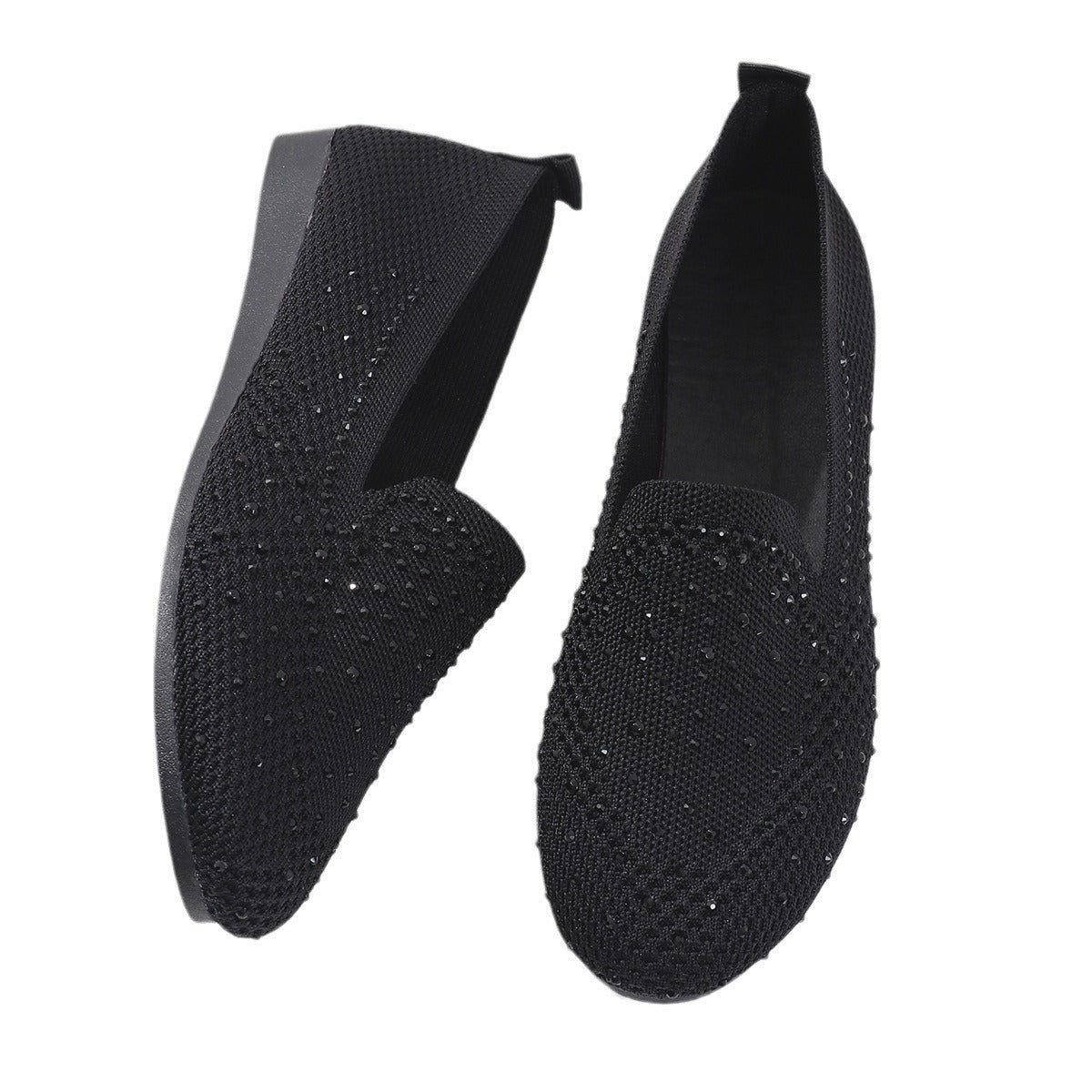 Sparkly Mesh Slip On Flats