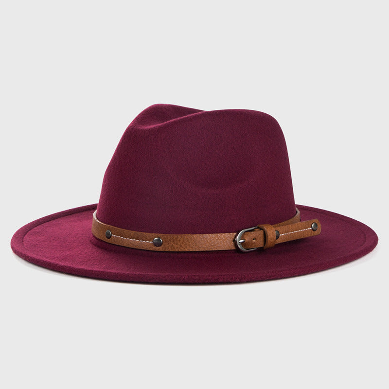 PU Buckled Hatband Cowboy Hat