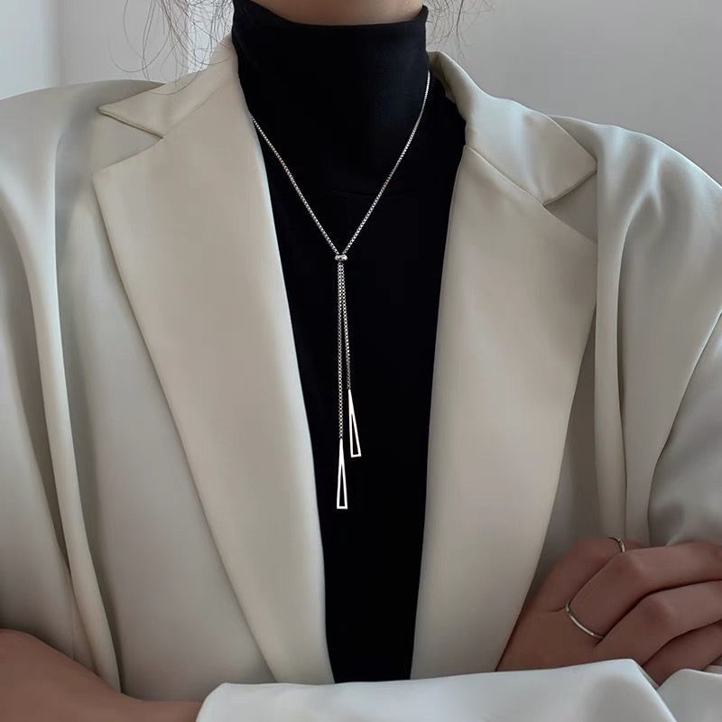Simple Long Triangle Bolo Necklace