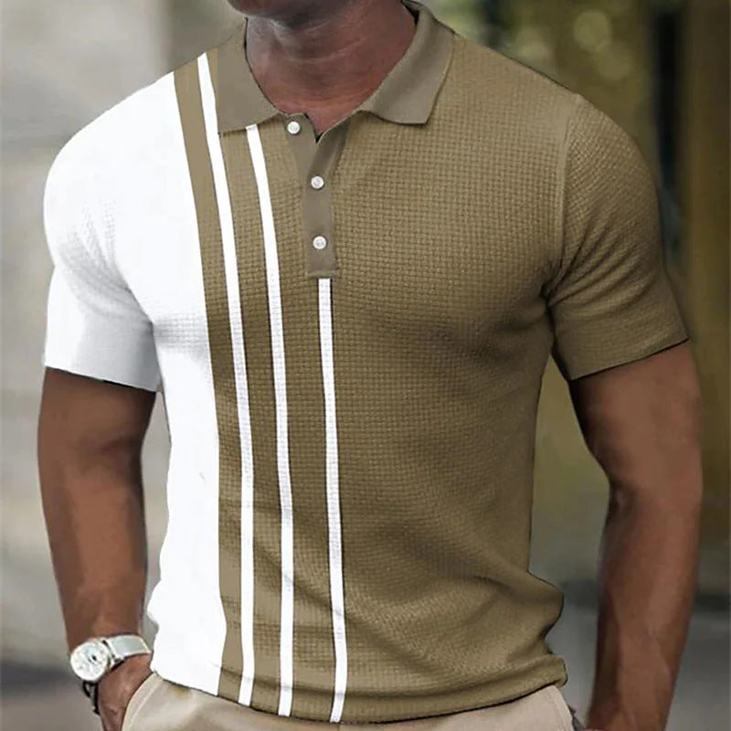 Tan Two-Tone Golf Shirt 