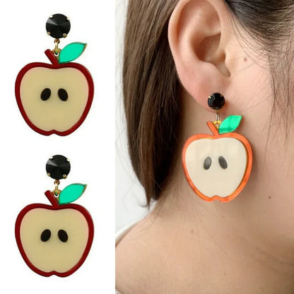 Acrylic Fruit Vegetable Earrings Apple J97 Bazaare Mart Fruit Earrings