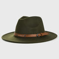PU Buckled Hatband Cowboy Hat Army Green Bazaare Mart Cowboy Hats
