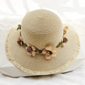 Flower Garland Straw Hat Frayed Garland Beige M 56 To 58cm Bazaare Mart Flower Brim Straw Hat