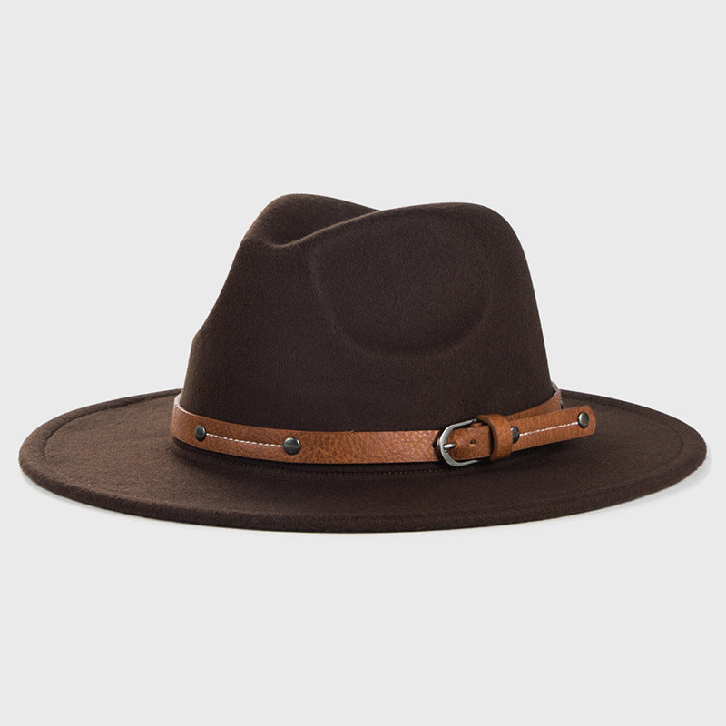 PU Buckled Hatband Cowboy Hat