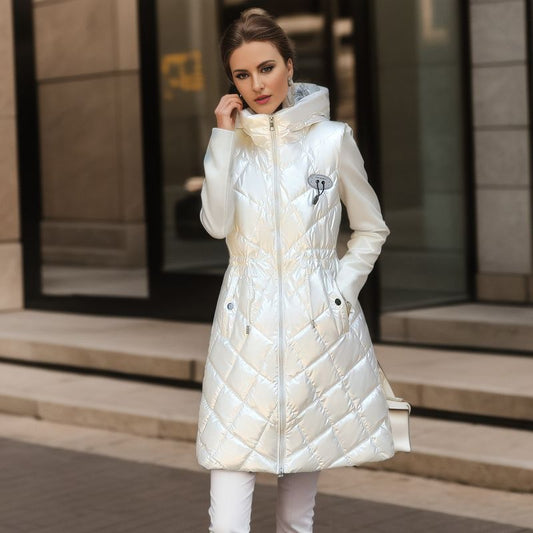 Women's Glossy Puffer Dress Vest