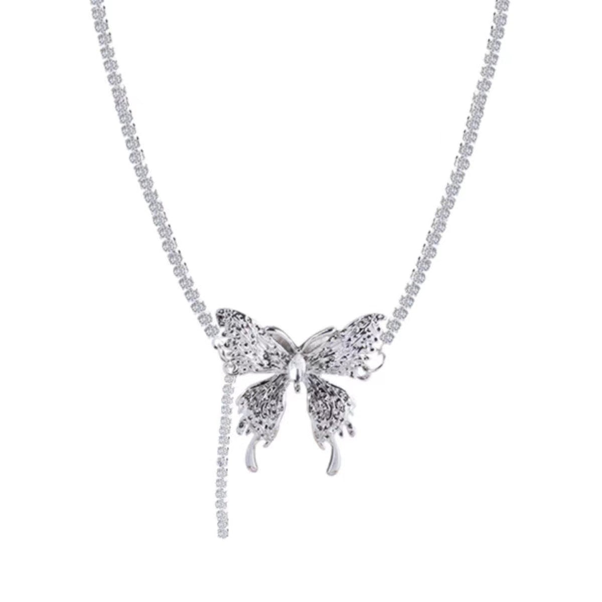 Rhinestone Butterfly Necklace