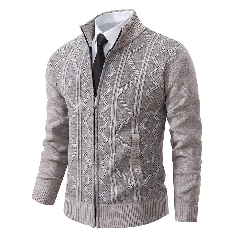 Men's Gray Zip Cardigan