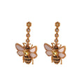 Jeweled Honey Bee Dangle Earrings Gold Bazaare Mart Bee Earrings