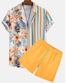 Men's Short Sleeve Shirt Beach Suit