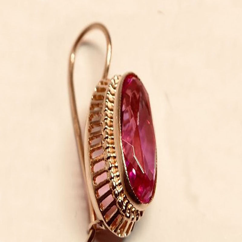 Red Gem Keel Ear Clip Earrings