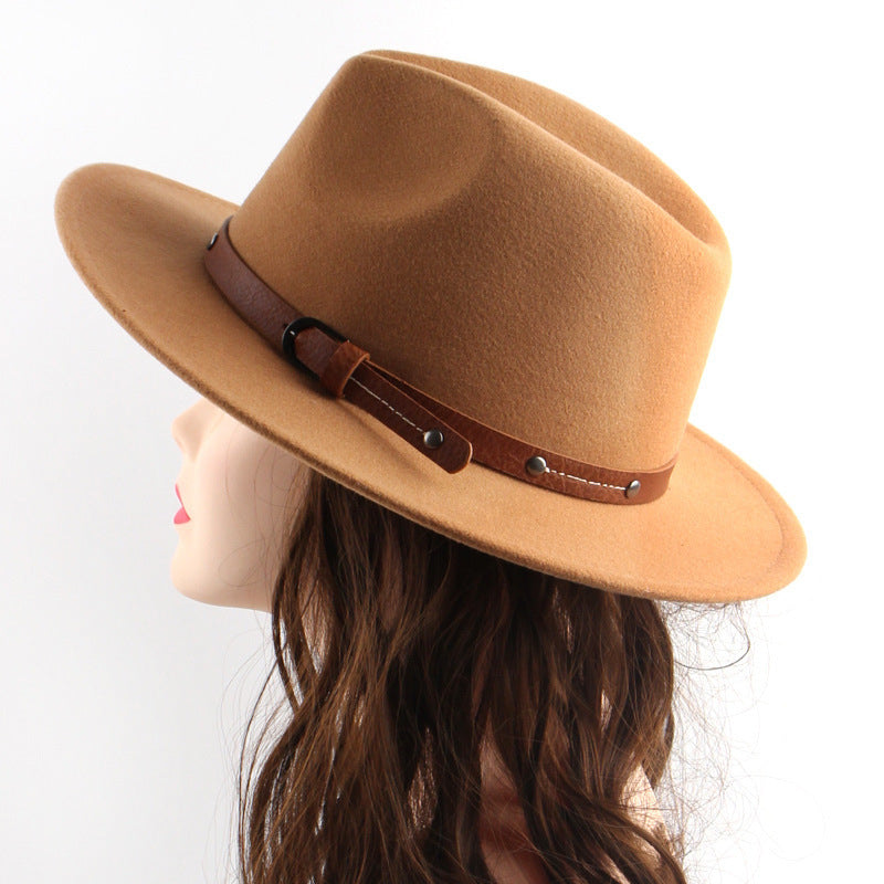PU Buckled Hatband Cowboy Hat