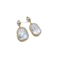 Freshwater Pearl Drop Earrings Gold Pearl Bazaare Mart Glamorous Rectangle Pearl Drop Earrings