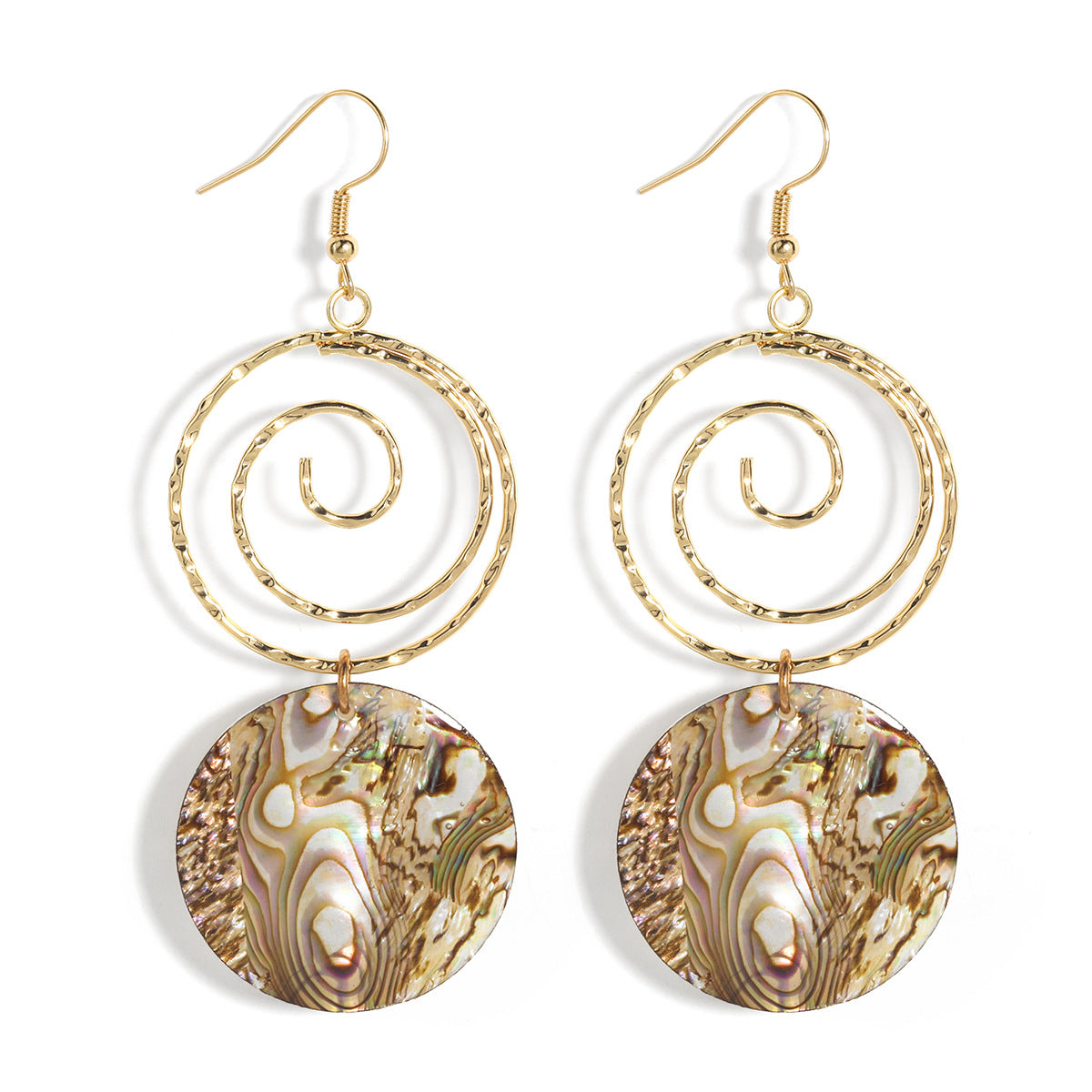 Abalone Swirl Dangle Earrings