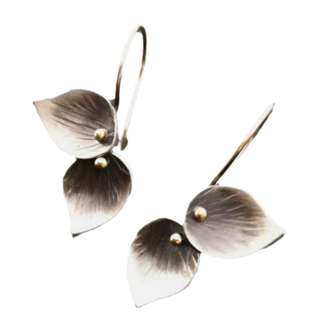 Simple Silver Drop Calla Lilies Earrings