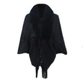 Fur Collar Knitted Fringe Sweater Black F Bazaare Mart Sweater