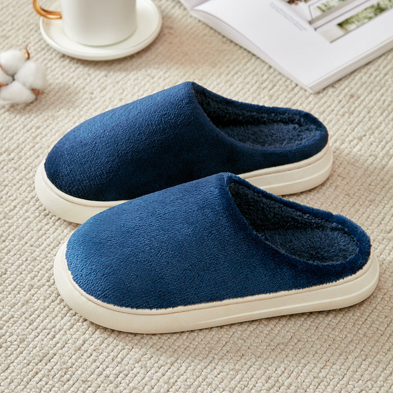 Navy Fleece-lined Slippers