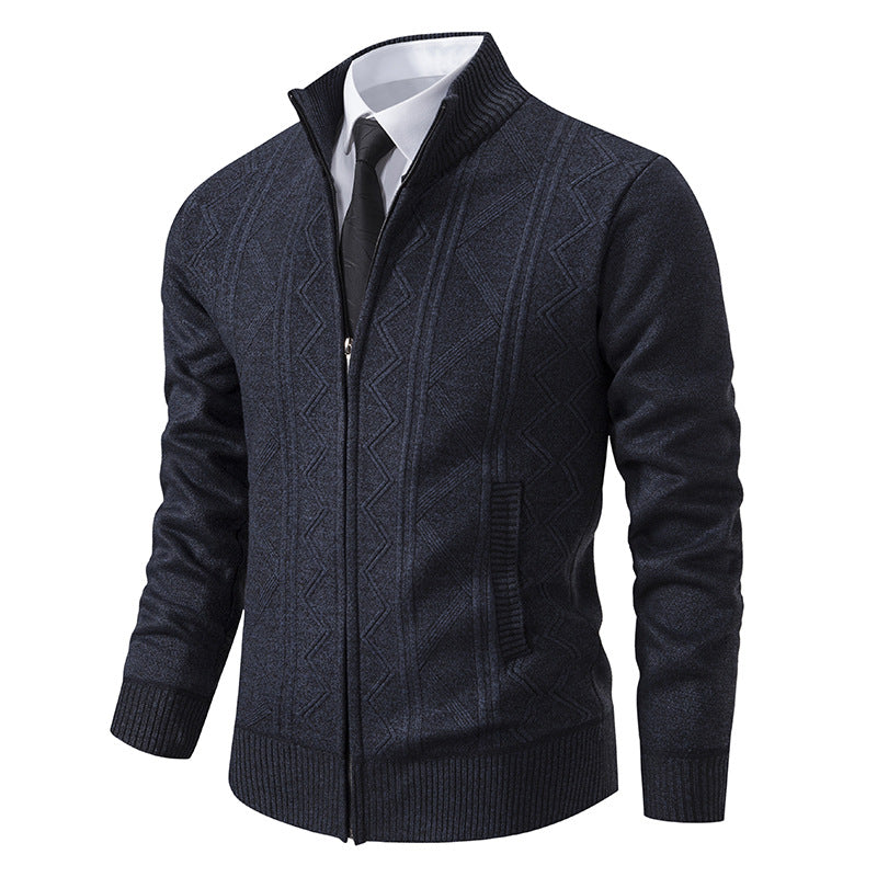 Men's Black Zip Cardigan