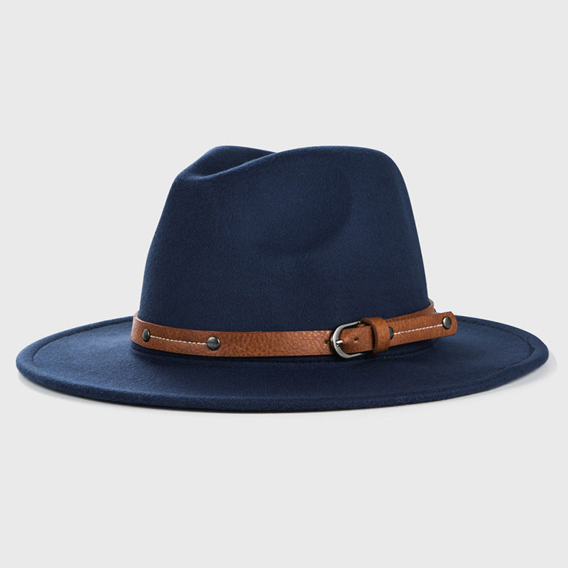 PU Buckled Hatband Cowboy Hat