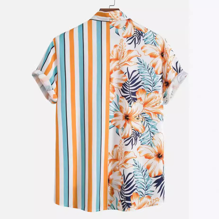 Men's Short Sleeve Shirt Beach Suit