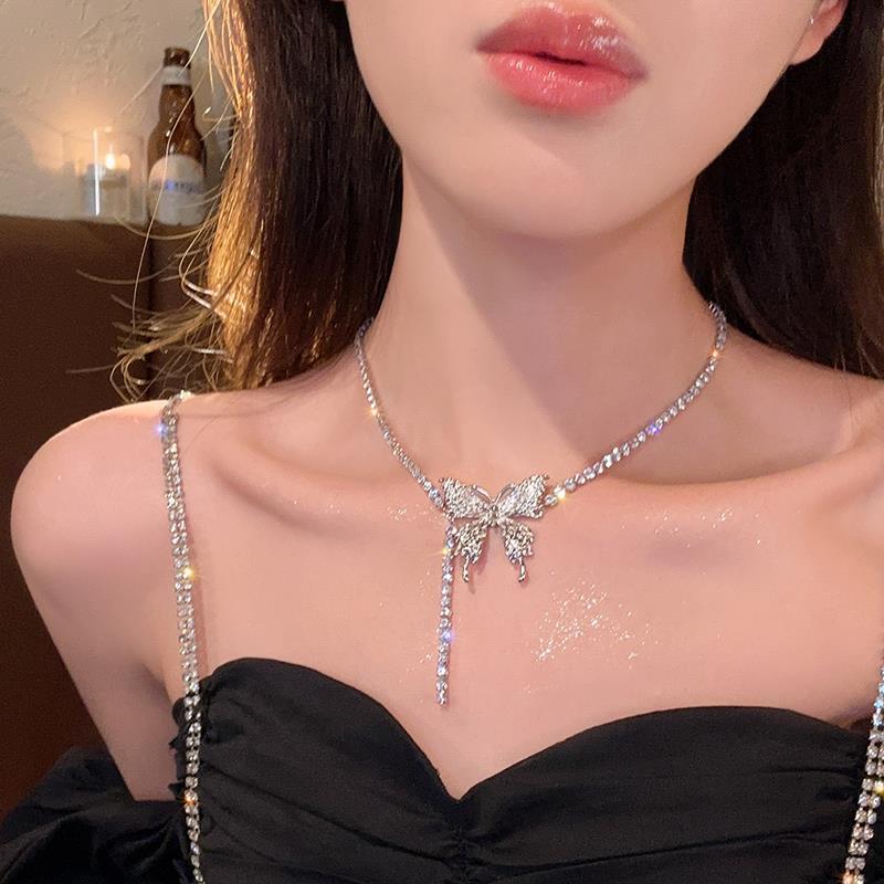 Rhinestone Butterfly Necklace