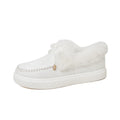 Furry Moccasins White Bazaare Mart Slippers