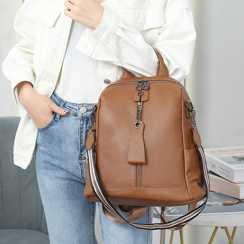 Women's First Layer Cowhide Backpack